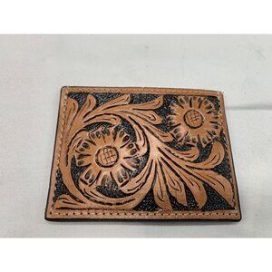 Myra Bag Hand Tooled Leather Credit Card ID Holder with RFID Blocking 914